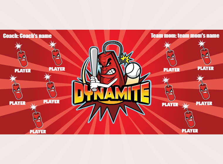 Dynamite - Softball - Pole Pocket Banner