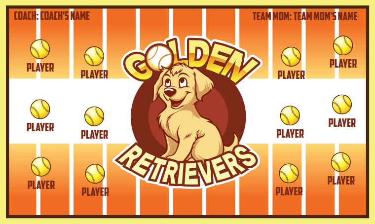 Golden Retrievers - Softball Banner