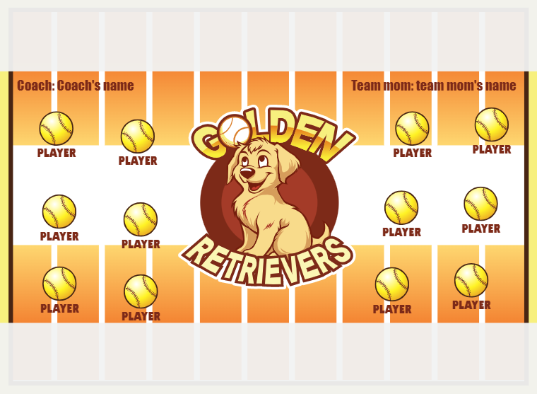 Golden Retrievers 2 - Softball - Pole Pocket Banner