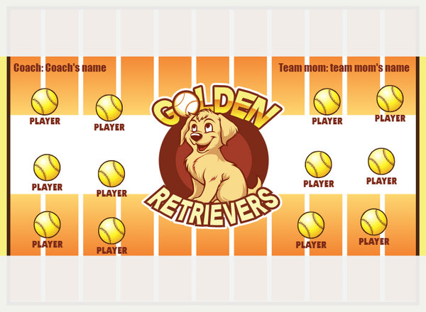 Golden Retrievers 2 - Softball - Pole Pocket Banner