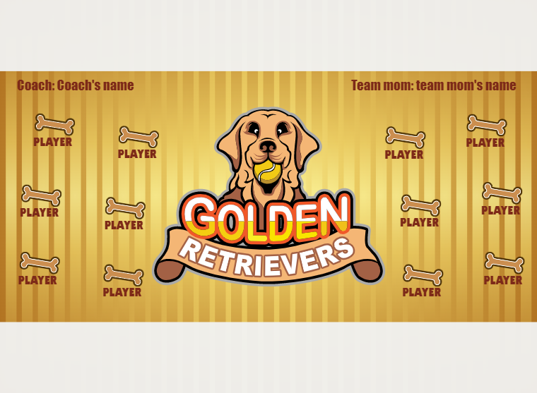 Golden Retrievers - Softball - Pole Pocket Banner