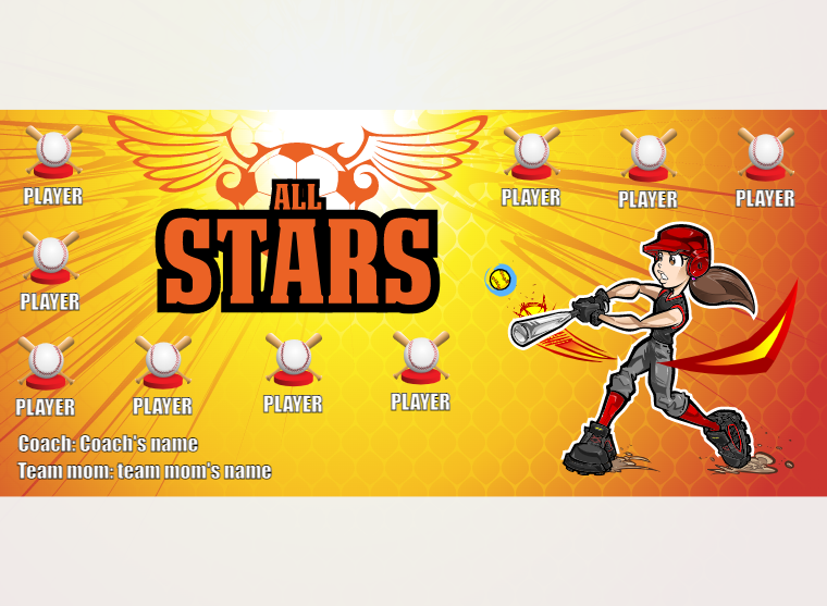 All Stars 5 - Softball - Pole Pocket Banner