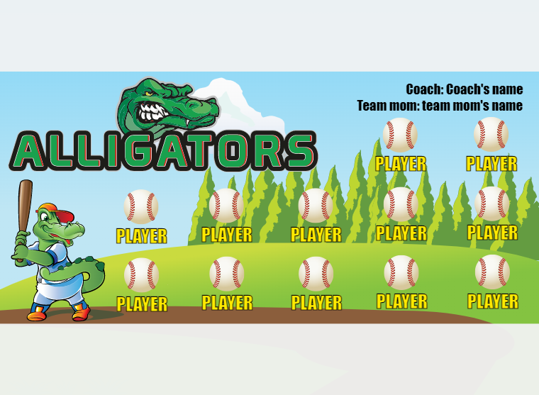 Alligators - Softball - Pole Pocket Banner