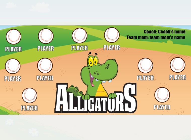 Alligators 3 - Softball - Pole Pocket Banner
