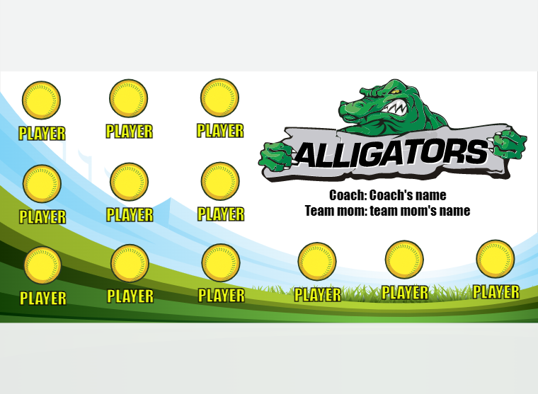 Alligators 2 - Softball - Pole Pocket Banner