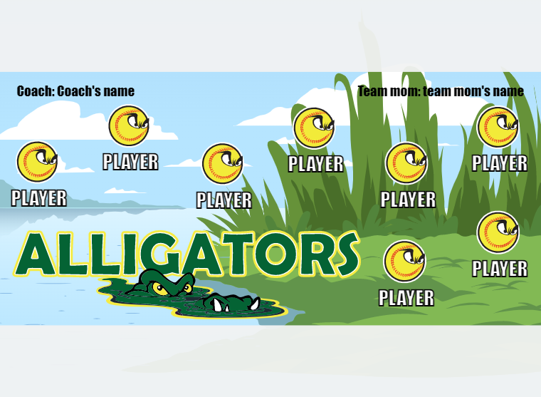 Alligators 4 - Softball - Pole Pocket Banner