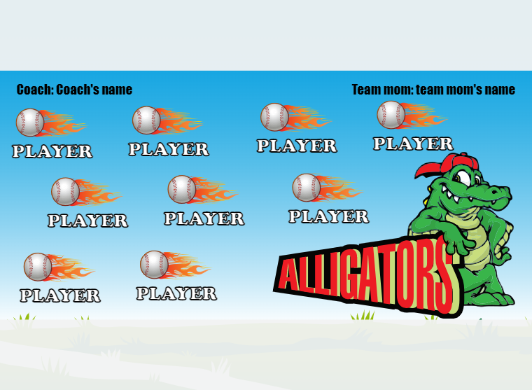 Alligators 6 - Softball - Pole Pocket Banner