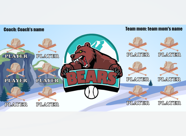 Bears 3 - Softball - Pole Pocket Banner