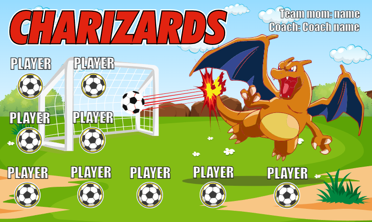 Charizard Soccer Banner
