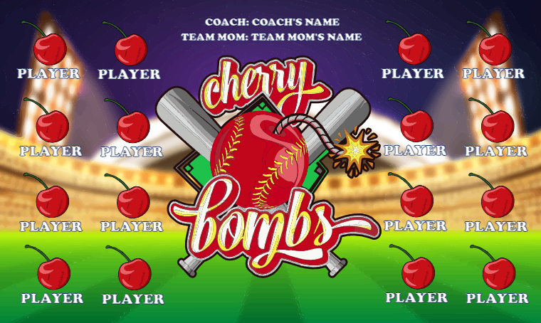 Cherry Bombs - Softball Banner