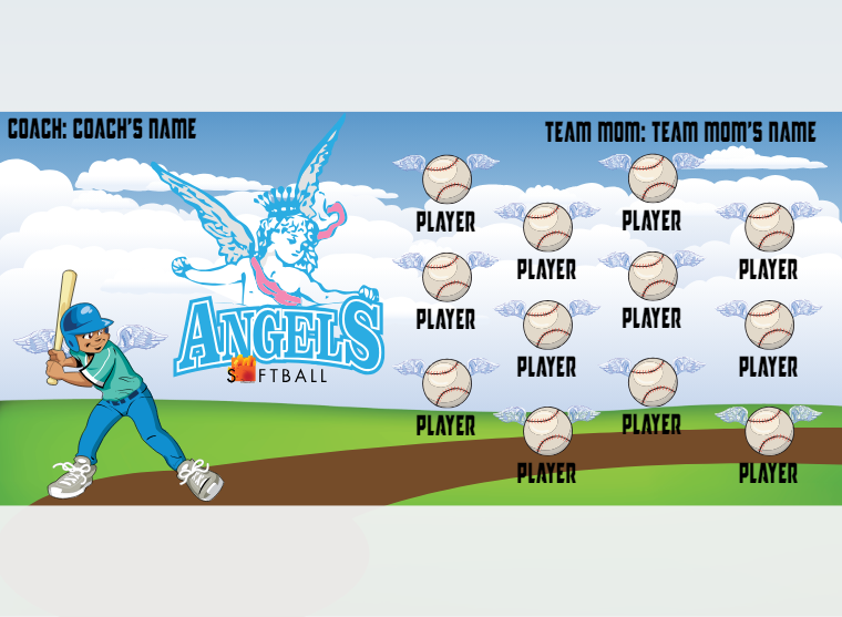 Angel 1 - Softball - Pole Pocket Banner