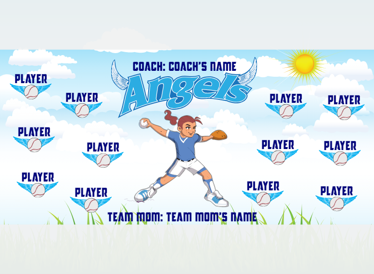 Angel 2 - Softball - Pole Pocket Banner