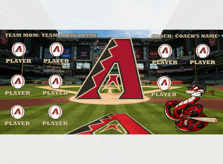Arizona 1 - Baseball - Pole Pocket Banner
