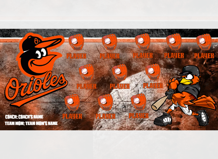 Orioles 6 - Baseball - Pole Pocket Banner