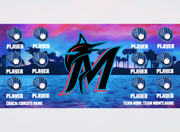 Miami Marlins 1 - Baseball - Pole Pocket Banner