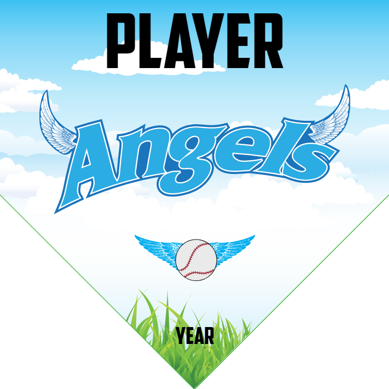 Angels 2 - Home Plate Softball Pennant