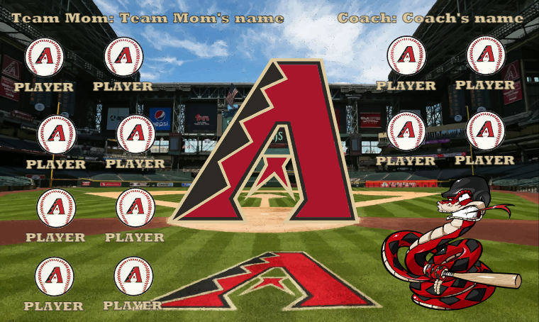 Arizona Diamondbacks 8 - Baseball Banner