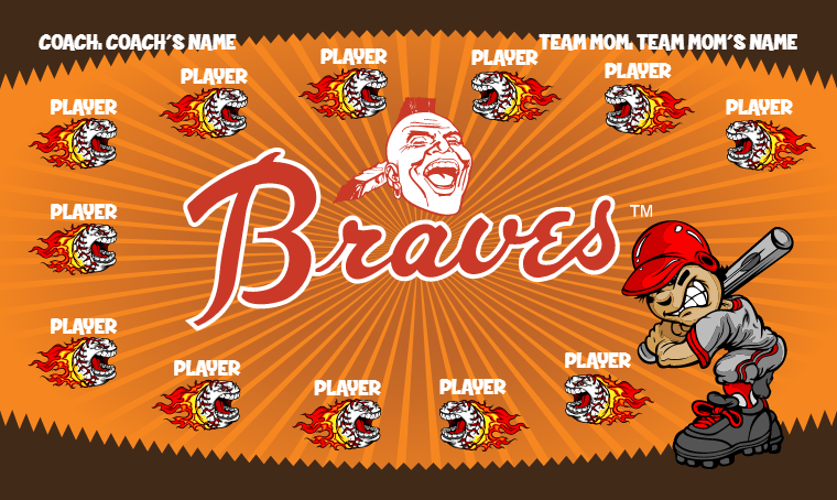 Atlanta Braves 4 - Baseball Banner