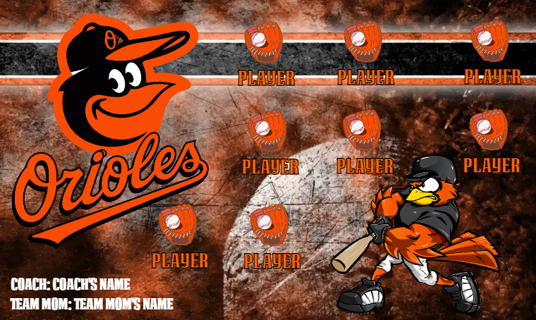 Baltimore Orioles 8 - Baseball Banner