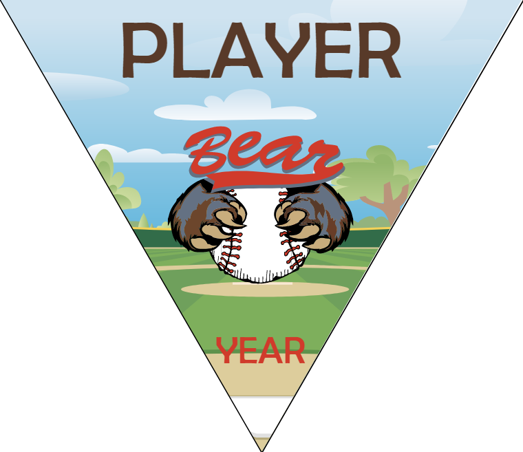 Bear - Triangle Softball Pennant