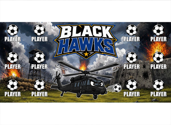 Black Hawks Soccer Banner