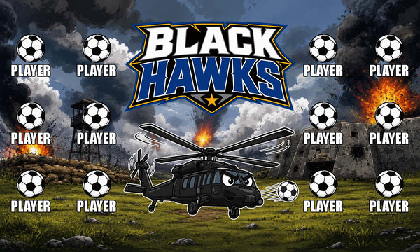 Black Hawks - Soccer Banner