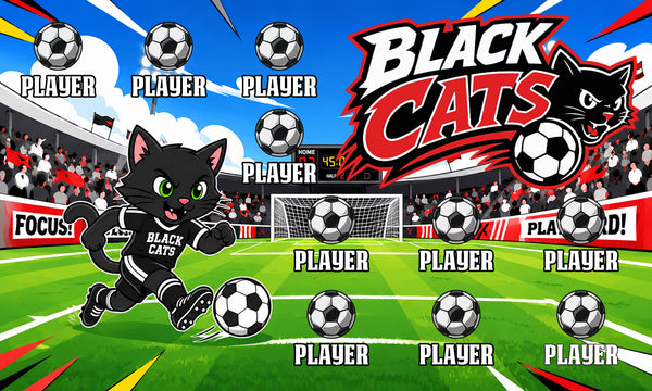 Black Cat  - Soccer Banner
