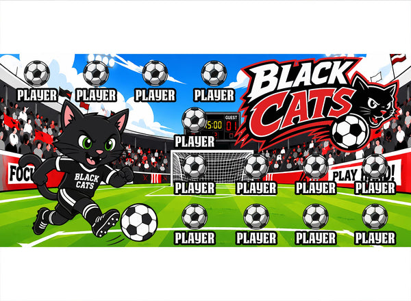 Black Cat Soccer Banner