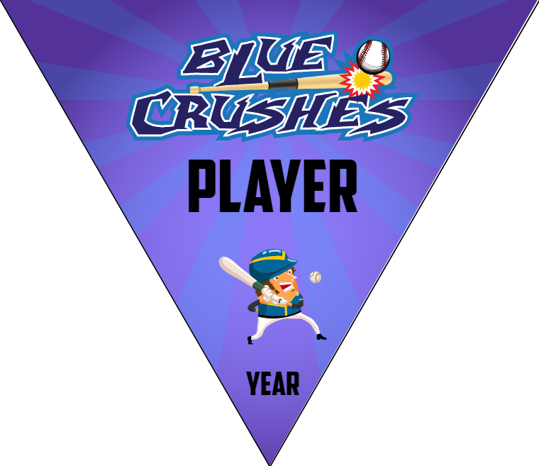 Blue Crushes - Triangle Softball Pennant