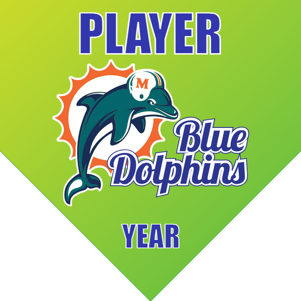 Blue Dolphins - Home Plate Softball Pennant
