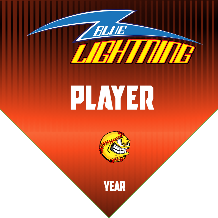 Blue Lightning - Home Plate Softball Pennant