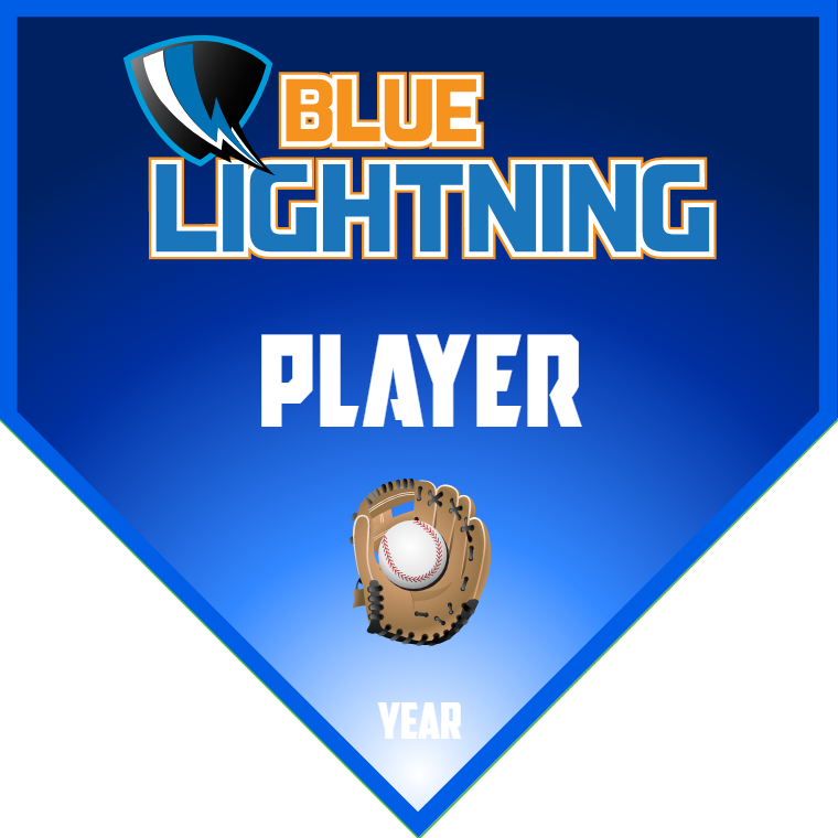 Blue Lightning 2 - Home Plate Softball Pennant