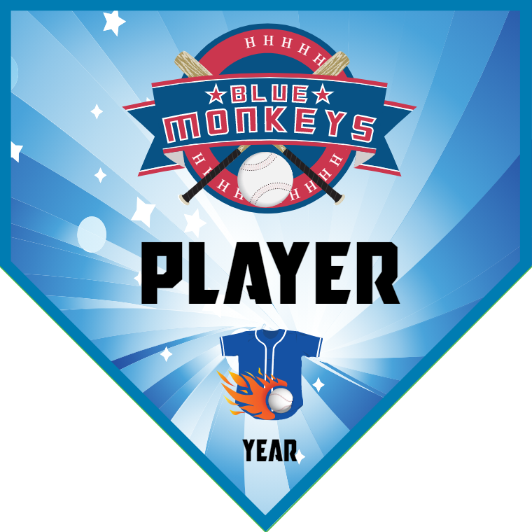 Blue Monkeys - Home Plate Softball Pennant