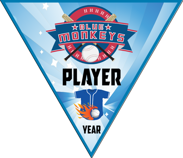 Blue Monkeys 2 - Triangle Softball Pennant