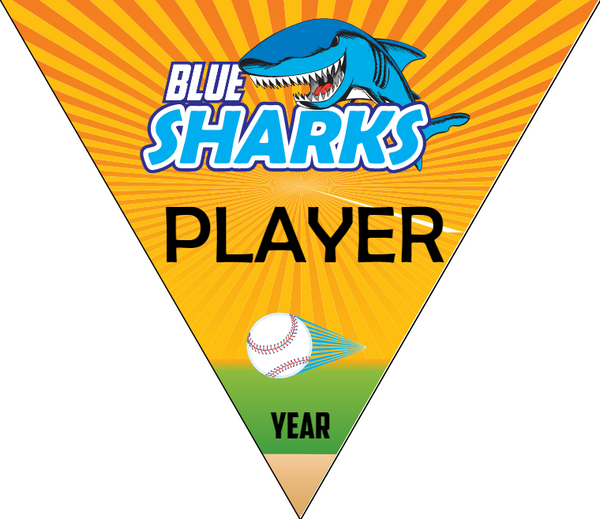 Blue Sharks - Triangle Softball Pennant