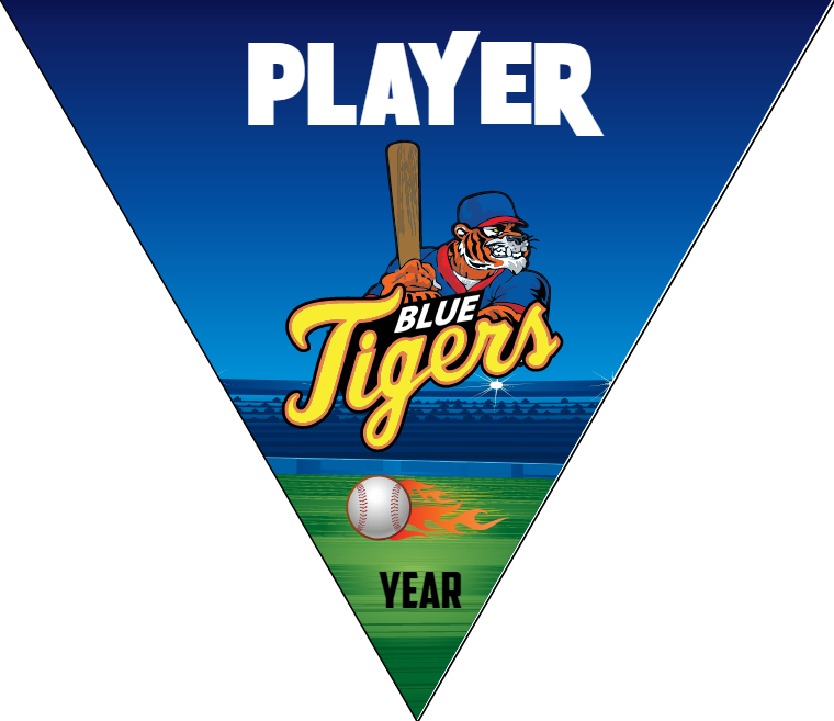 Blue Tigers - Triangle Softball Pennant