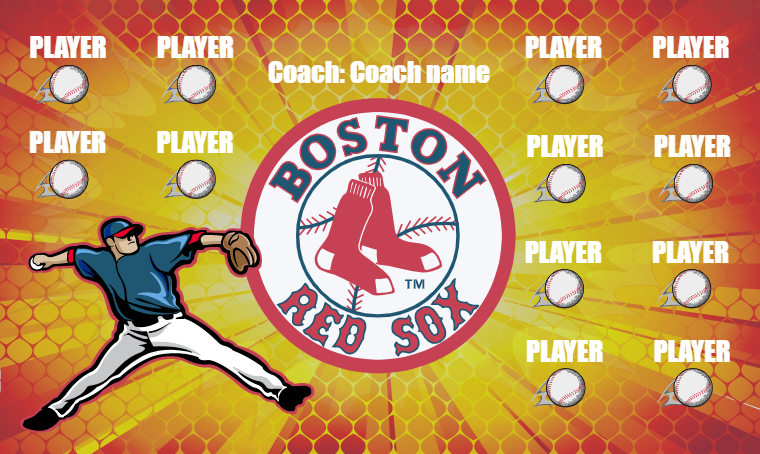 Boston Red Sox 4 - Baseball Banner