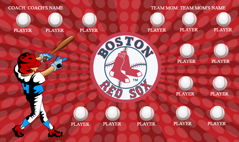 Boston Red Sox 5 - Baseball Banner