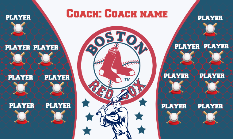 Boston Red Sox 6 - Baseball Banner