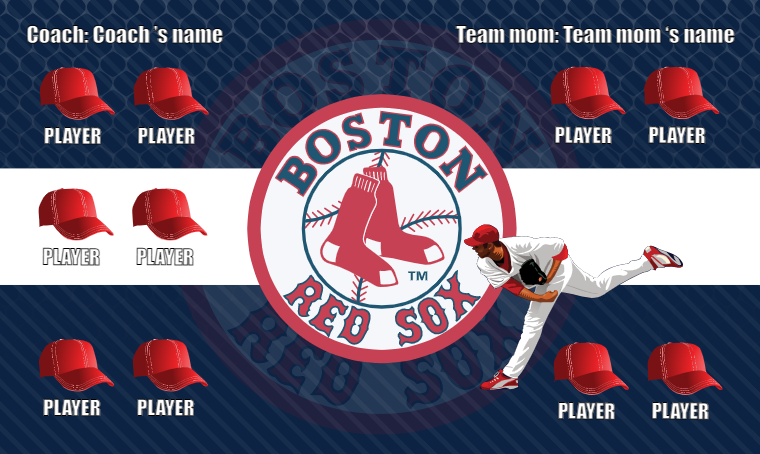 Boston Red Sox 7 - Baseball Banner