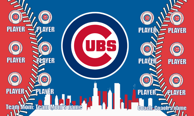 Chicago Cubs 5 - Baseball Banner