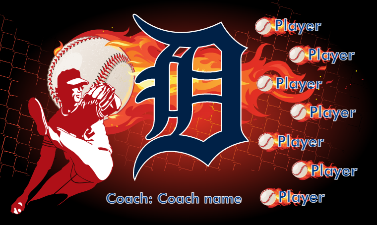 Detroit Tigers 3 - Baseball Banner