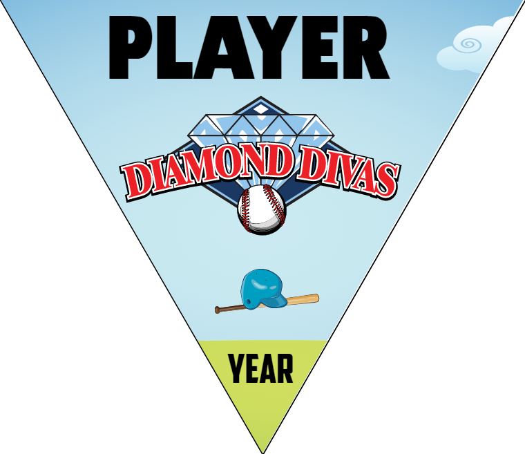 Diamond Divas - Triangle Softball Pennant