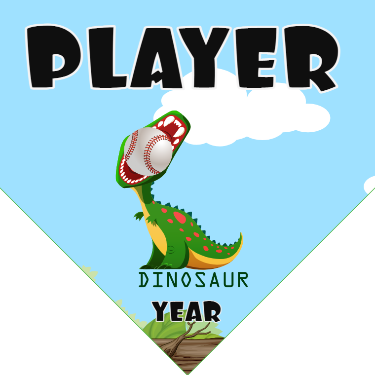 Dinosaur - Home Plate Softball Pennant