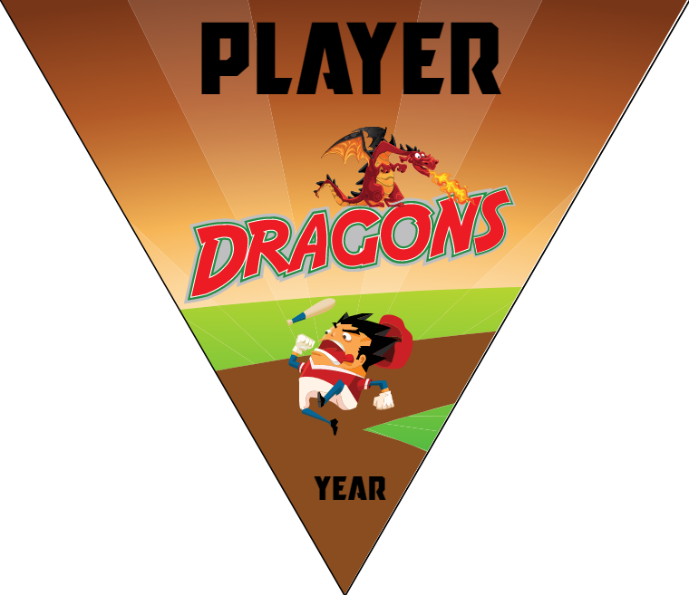 Dragons - Triangle Softball Pennant