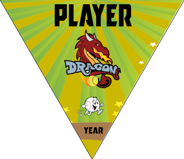 Dragons 2 - Triangle Softball Pennant