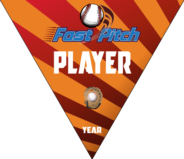 Fast Pitch - Triangle Softball Pennant