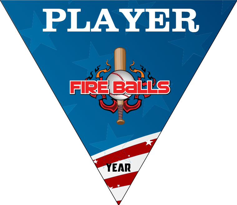 Fire Balls - Triangle Softball Pennant