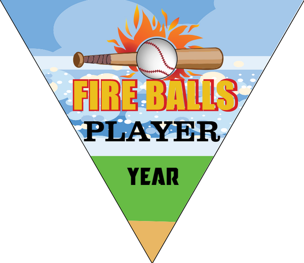 Fire Balls 2 - Triangle Softball Pennant