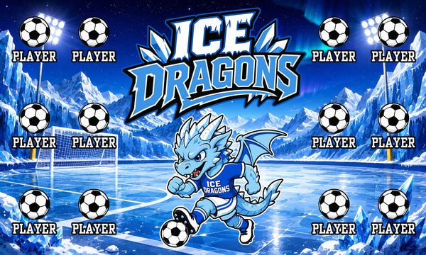 Ice Dragons - Soccer Banner